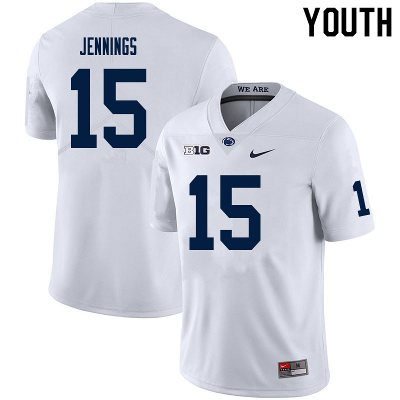 NCAA Nike Youth Penn State Nittany Lions Enzo Jennings #15 College Football Authentic White Stitched Jersey XLT1198SX